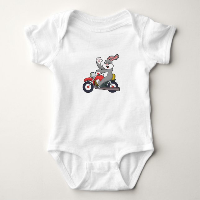 Rabbit as Biker with Motorcycle.PNG T Shirt (Framsida)