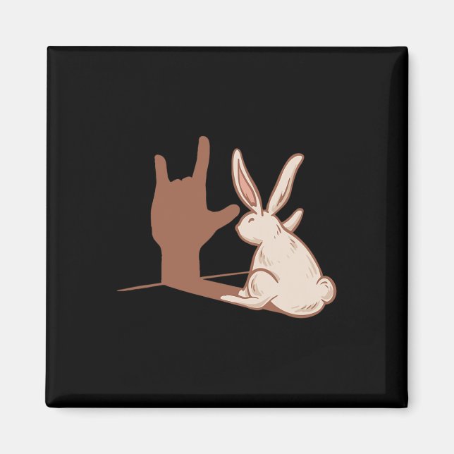 Rabbit Asl Hand Gesture Döv Hearing Loss Awarenes Magnet (Framsidan)