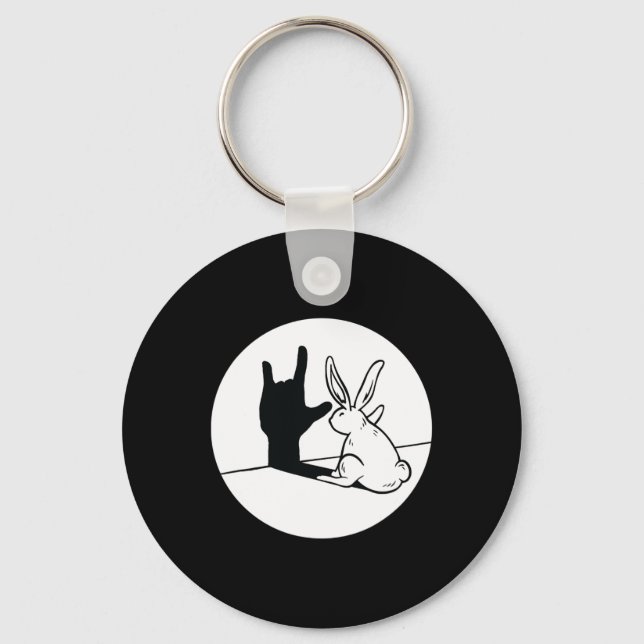 Rabbit Asl Hand Gesture Döv Hearing Loss Awarenes Nyckelring (Framsida)