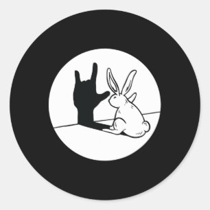Rabbit Asl Hand Gesture Döv Hearing Loss Awarenes Runt Klistermärke