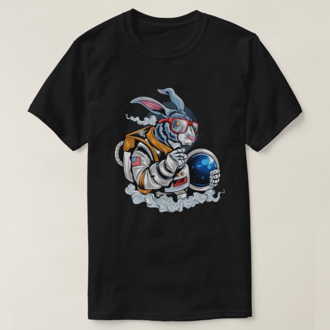 Rabbit Astronaut T Shirt (Design framsida)