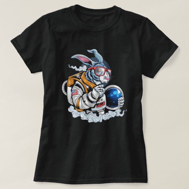Rabbit Astronaut T Shirt (Design framsida)