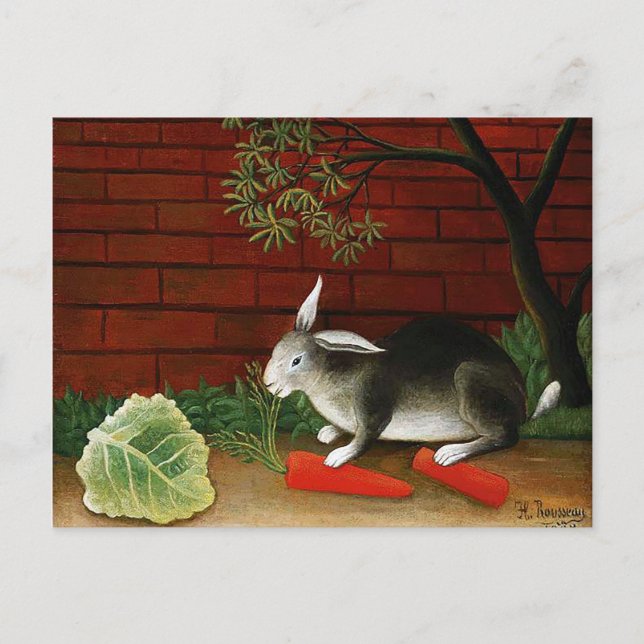 Rabbit av Henri Rousseau Vykort (Framsida)
