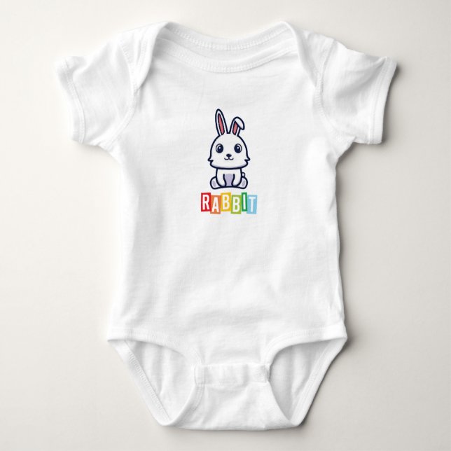 Rabbit Baby Jersey Bodydräkt T Shirt (Framsida)
