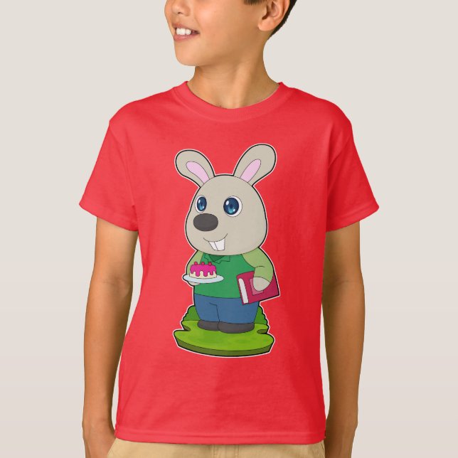 Rabbit Birthday Teacher T Shirt (Framsida)