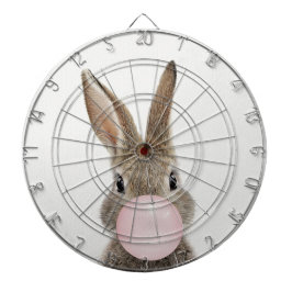 Rabbit Blowing Pink Bubble gum Darttavla