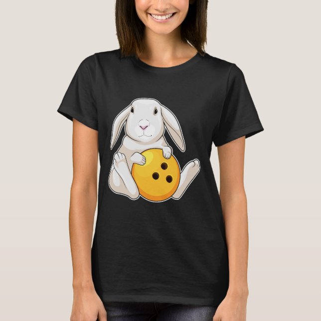 Rabbit Bowling Bowling ball T Shirt (Framsida)