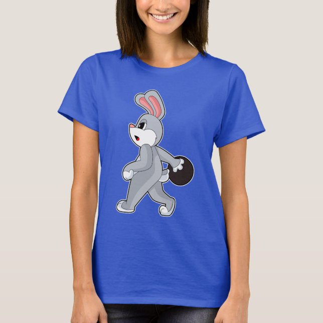 Rabbit Bowling Bowling ball T Shirt (Framsida)