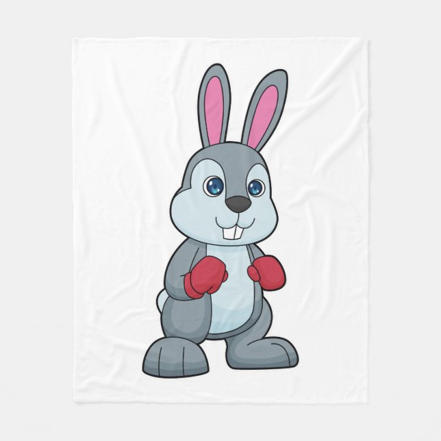 Rabbit Boxing Boxer Boxing handskar Fleecefilt (Framsidan)