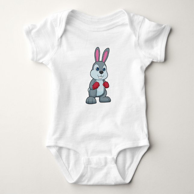 Rabbit Boxing Boxer Boxing handskar T Shirt (Framsida)
