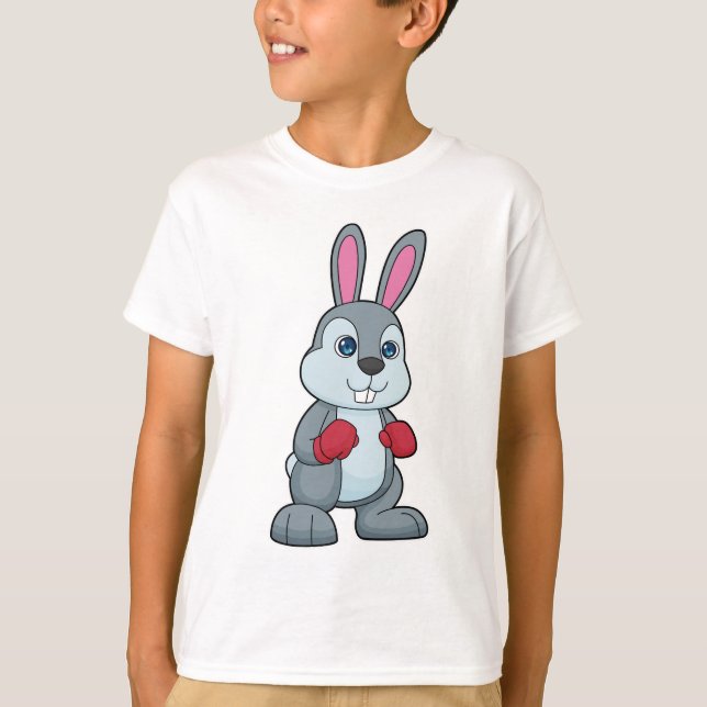 Rabbit Boxing Boxer Boxing handskar T Shirt (Framsida)