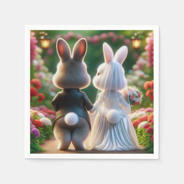 Rabbit Bride and Groom Pappersservett (Framsidan)
