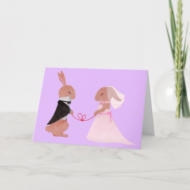 Rabbit Bröllop Greeting Card Kort (Framsida)