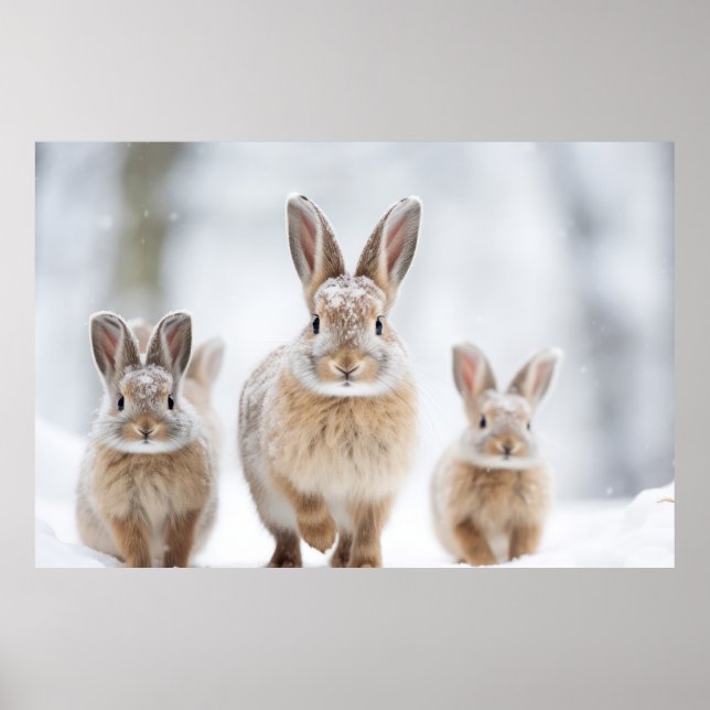 Rabbit Bunny Animal Family Wandering Poster (Framsidan)