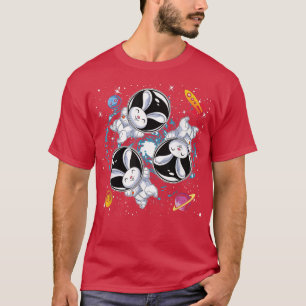 Rabbit Bunny Animal Rocket Planets Space Scientist T Shirt