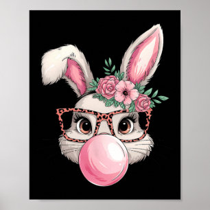 Rabbit Bunny Bloble Bubble Påsk Day Cute Women Poster