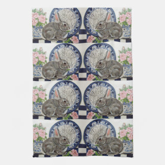 Rabbit Bunny Dedham Delft Farmhouse Rustic Cute Kökshandduk