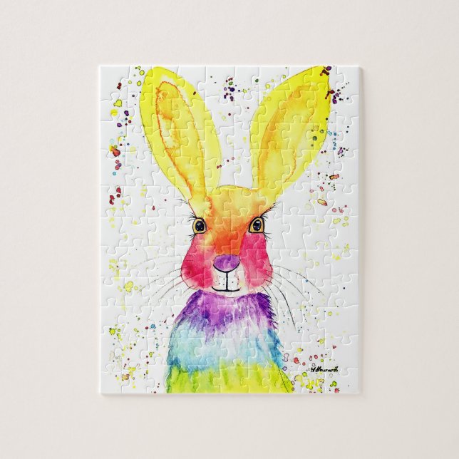 Rabbit Bunny Hare Påsk Animal Wildlife Cute Pussel (Vertikal)