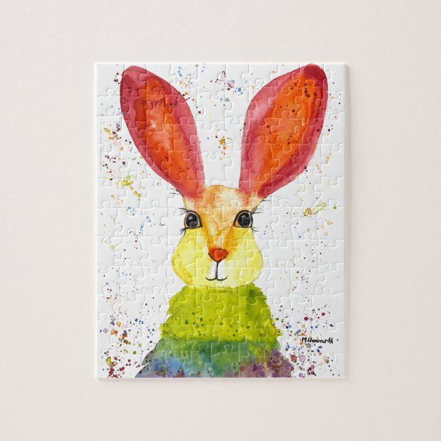 Rabbit Bunny Hare Påsk Animal Wildlife Cute Pussel (Vertikal)