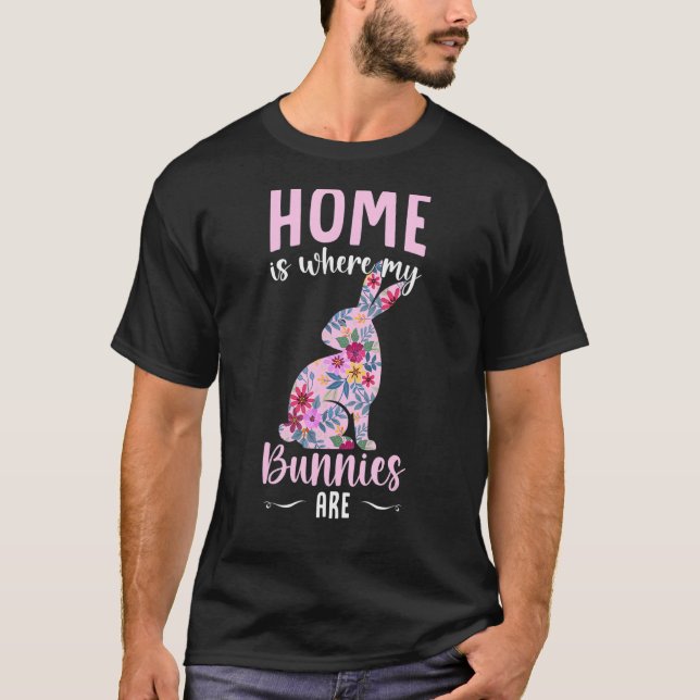 Rabbit Bunny Hem är där mina Bunnies är barn T Shirt (Framsida)