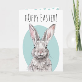 Rabbit Bunny Hoppy Påsk Cute Vår Djurkonst Kort