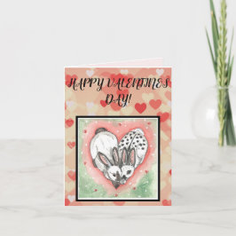 Rabbit Bunny Valentine Heart Rosa Red Pet Friend Kort