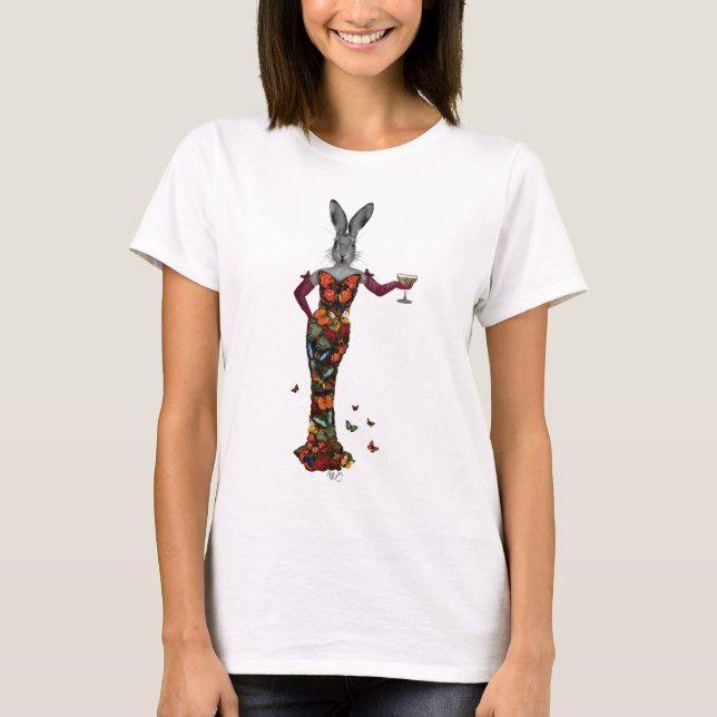 Rabbit Butterfly Dress 2 T Shirt (Framsida)