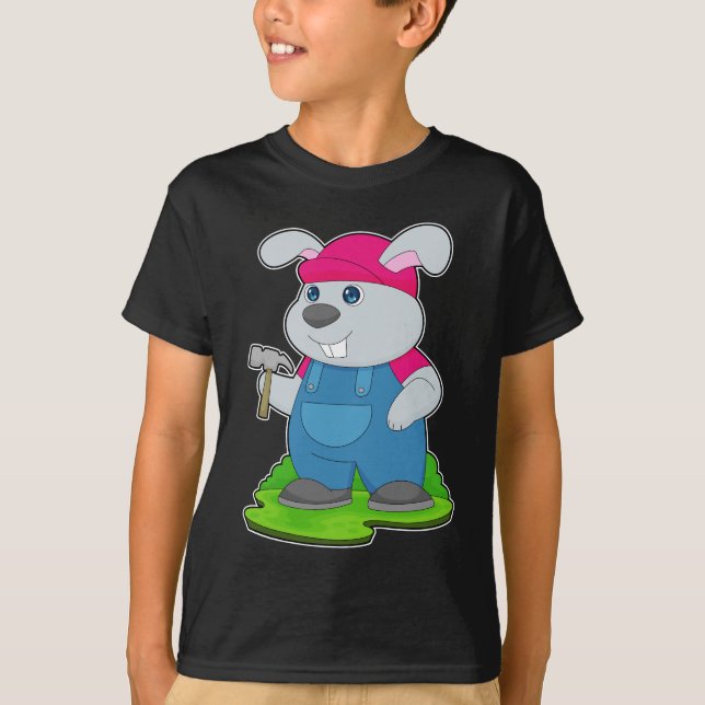 Rabbit Carpenter Hammer T Shirt (Framsida)