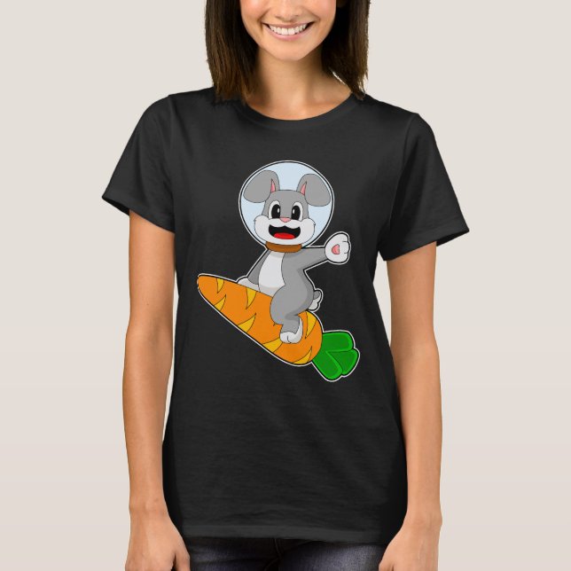 Rabbit Carrot Astronaut T Shirt (Framsida)