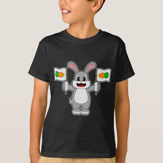 Rabbit Carrot Flagga T Shirt (Framsida)