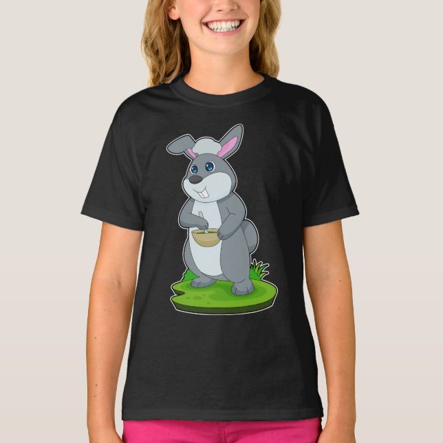 Rabbit Chef Bowl T Shirt (Framsida)