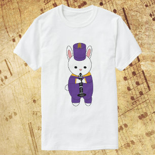 Rabbit Clarinet Marching Band Lila Gult T Shirt