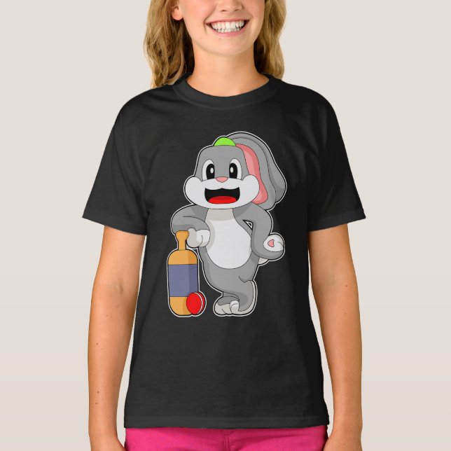 Rabbit Cricket fladdermus T Shirt (Framsida)