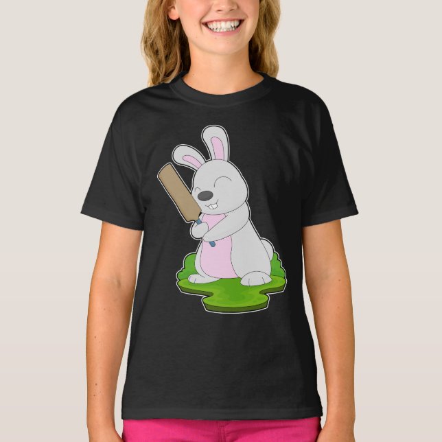 Rabbit Cricket fladdermus T Shirt (Framsida)