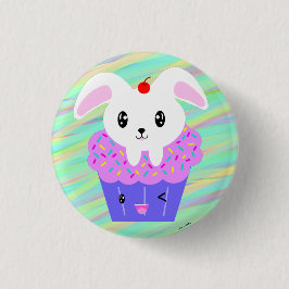 Rabbit Cupkaka Cute Kawaii Pastel Rainbow Knapp