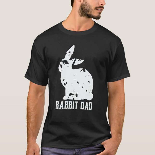 Rabbit Dad Mens Boys Owner Pet Bunny Easter Animal T Shirt (Framsida)