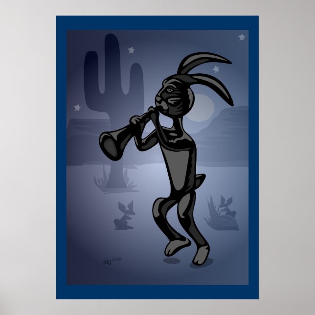 Rabbit Dance Kokopelli Poster (Framsidan)