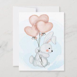 Rabbit Design | Cute Bunny Lovers | Kid Birthday Inbjudningar