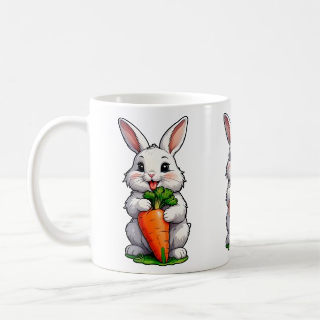 Rabbit Eating Carrot Kaffemugg (Vänster)