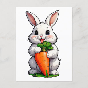 Rabbit Eating Carrot Vykort