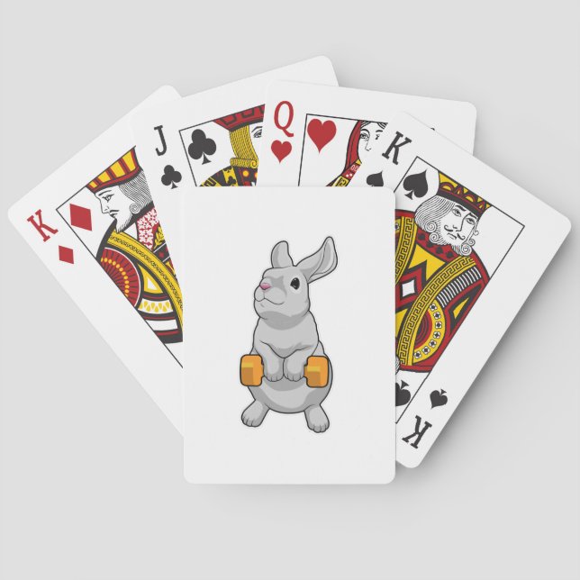 Rabbit Fitness Dumbbell Casinokort (Baksidan)