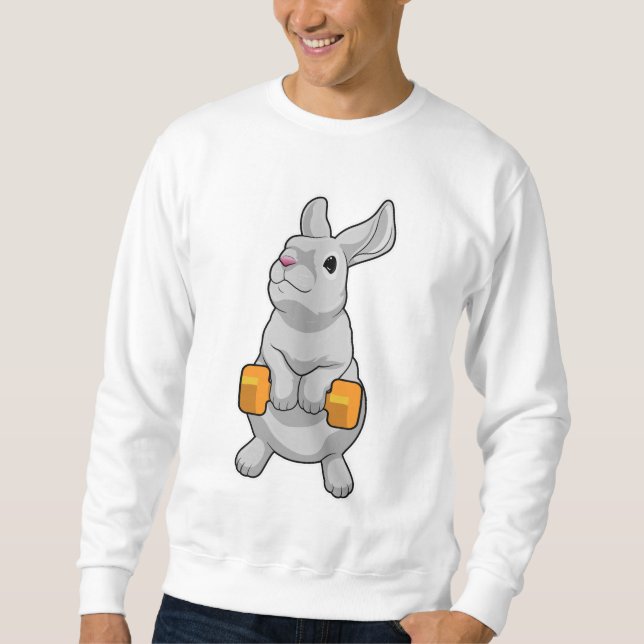 Rabbit Fitness Dumbbell Lång Ärmad Tröja (Framsida)