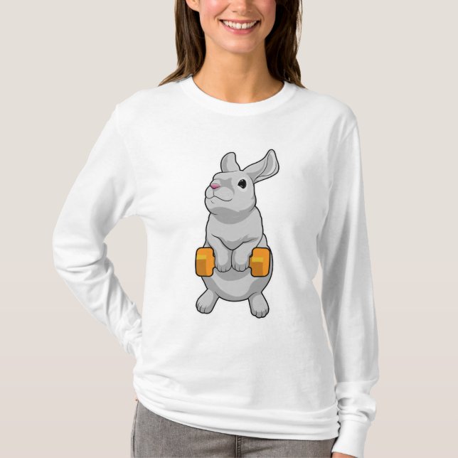 Rabbit Fitness Dumbbell T Shirt (Framsida)