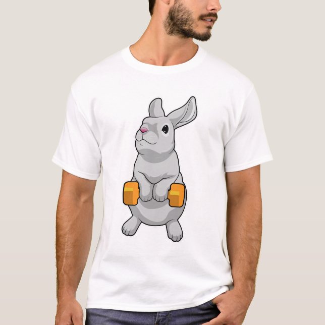 Rabbit Fitness Dumbbell T Shirt (Framsida)