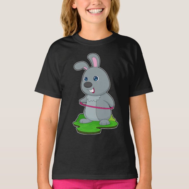 Rabbit Fitness Gymnastics Sports T Shirt (Framsida)