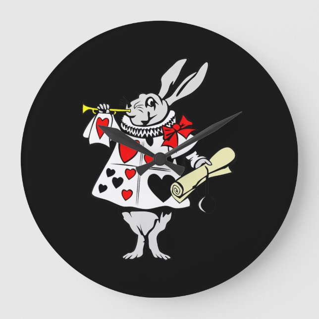 Rabbit Gift | Alice i Wonderland Rabbit Stor Klocka (Framsida)