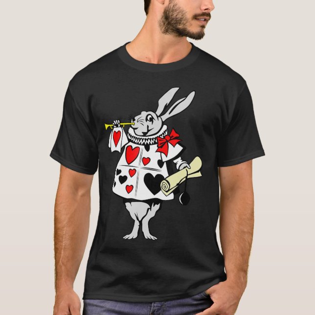 Rabbit Gift| Alice i Wonderland Rabbit T Shirt (Framsida)
