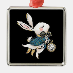 Rabbit Gift Alice i Wonderland White Rabbit Julgransprydnad Metall