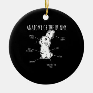 Rabbit Gift Anatomi hos Bunny Cute Rabbit Pet Kär Julgransprydnad Keramik
