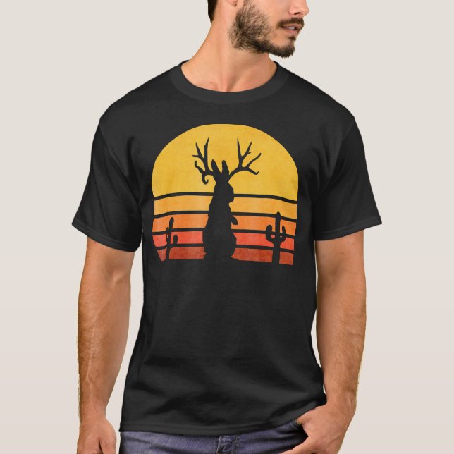 Rabbit Gift| Åtta Jackalope Cryptid Rabbit T Shirt (Framsida)